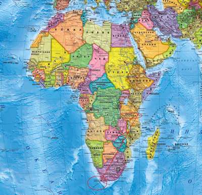 Географические карты Африки крупным планом на русском языке: физическая, политическая и контурная