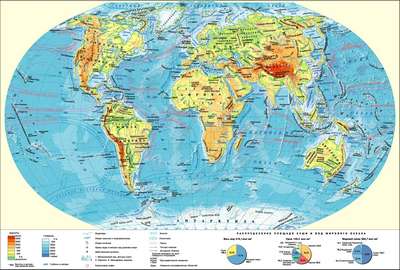 Географические карты Мирового океана крупным планом