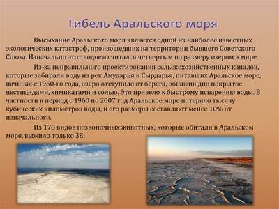 Основные причины пересыхания Аральского моря?