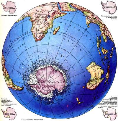 Где расположена Антарктика на карте мира?