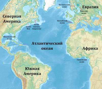 Самые большие заливы Атлантического океана – список, хаpaктеристика и карта