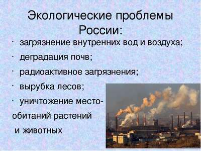 Экология России: список проблем и защита окружающей среды в стране