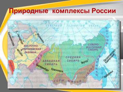 Какие крупные природные комплексы выделяют на территории России?