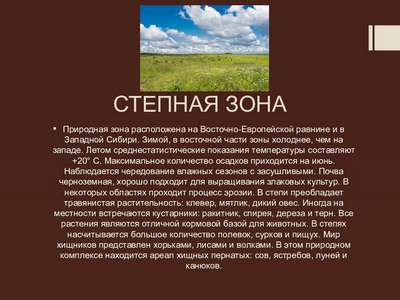 Доклад-сообщение на тему: “Природные зоны России”