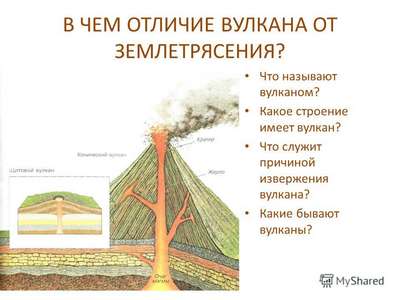 В чем сходство и разница между землетрясением и извержением вулкана?