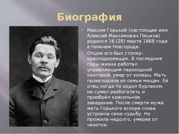 Самая краткая биография Горького