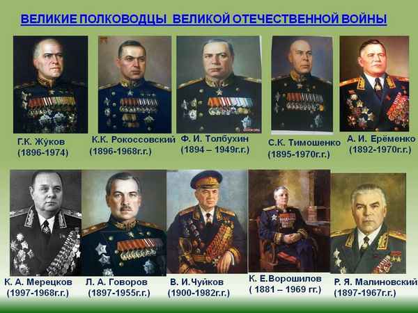 Полководцы Великой Отечественной войны 1941-1945 – главнокомaндующие военачальники