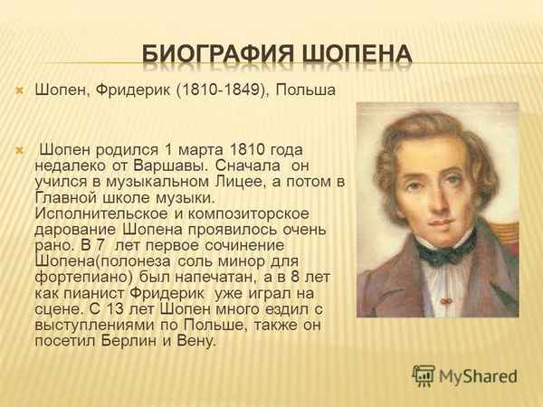 Краткая биография Шопена для детей, самое важное и интересное о творчестве композитора Фредерика Шопена